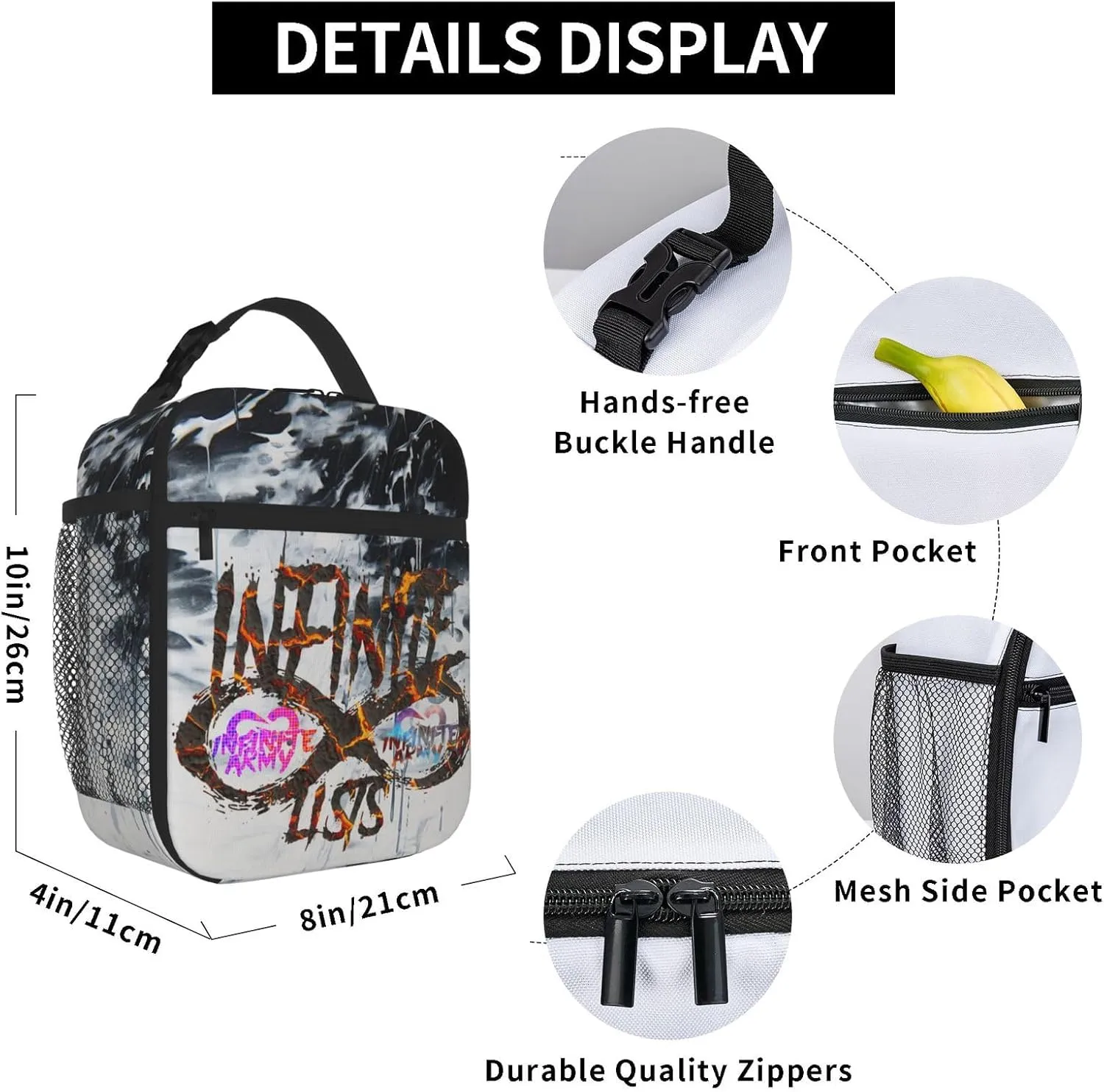 Unisex Lightweight Backpack With Handle Insulated Lunch Bag Big Capacity Travel Daypack Set
