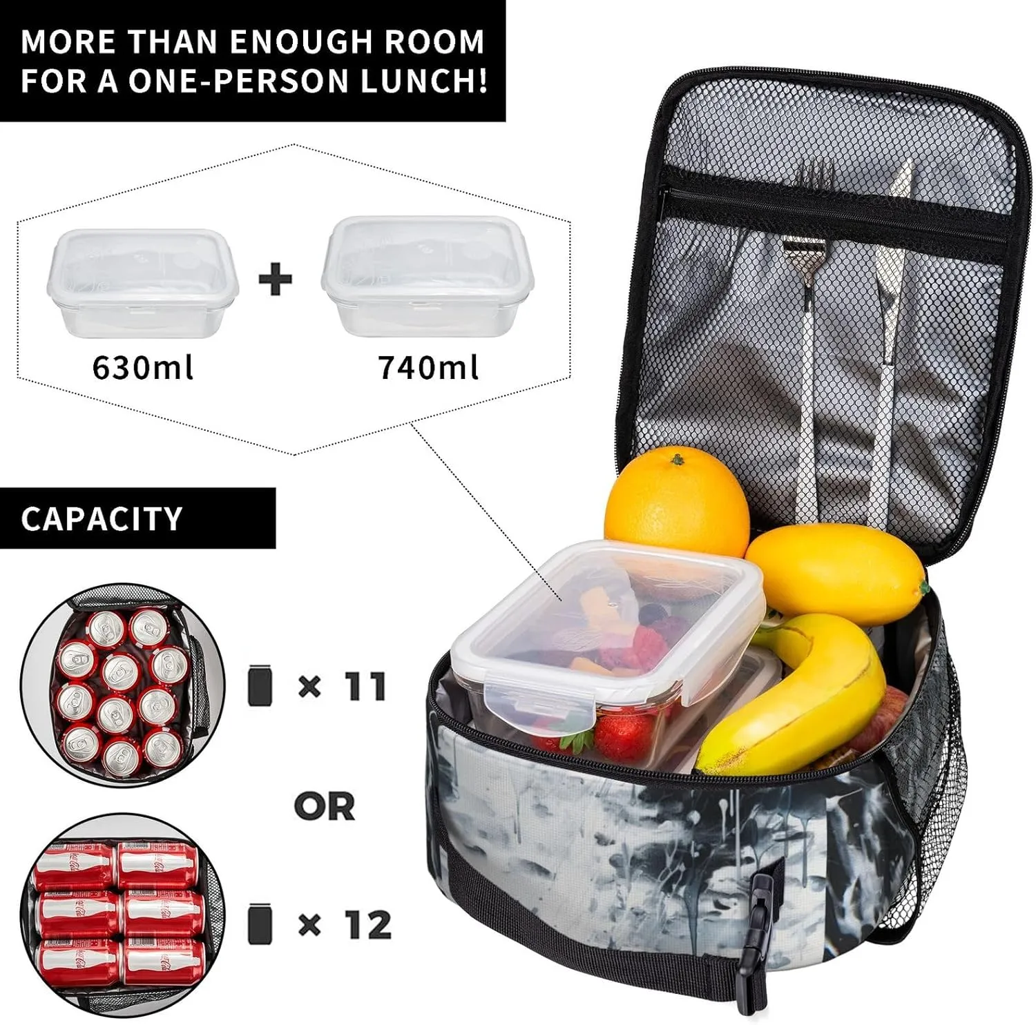 Unisex Lightweight Backpack With Handle Insulated Lunch Bag Big Capacity Travel Daypack Set