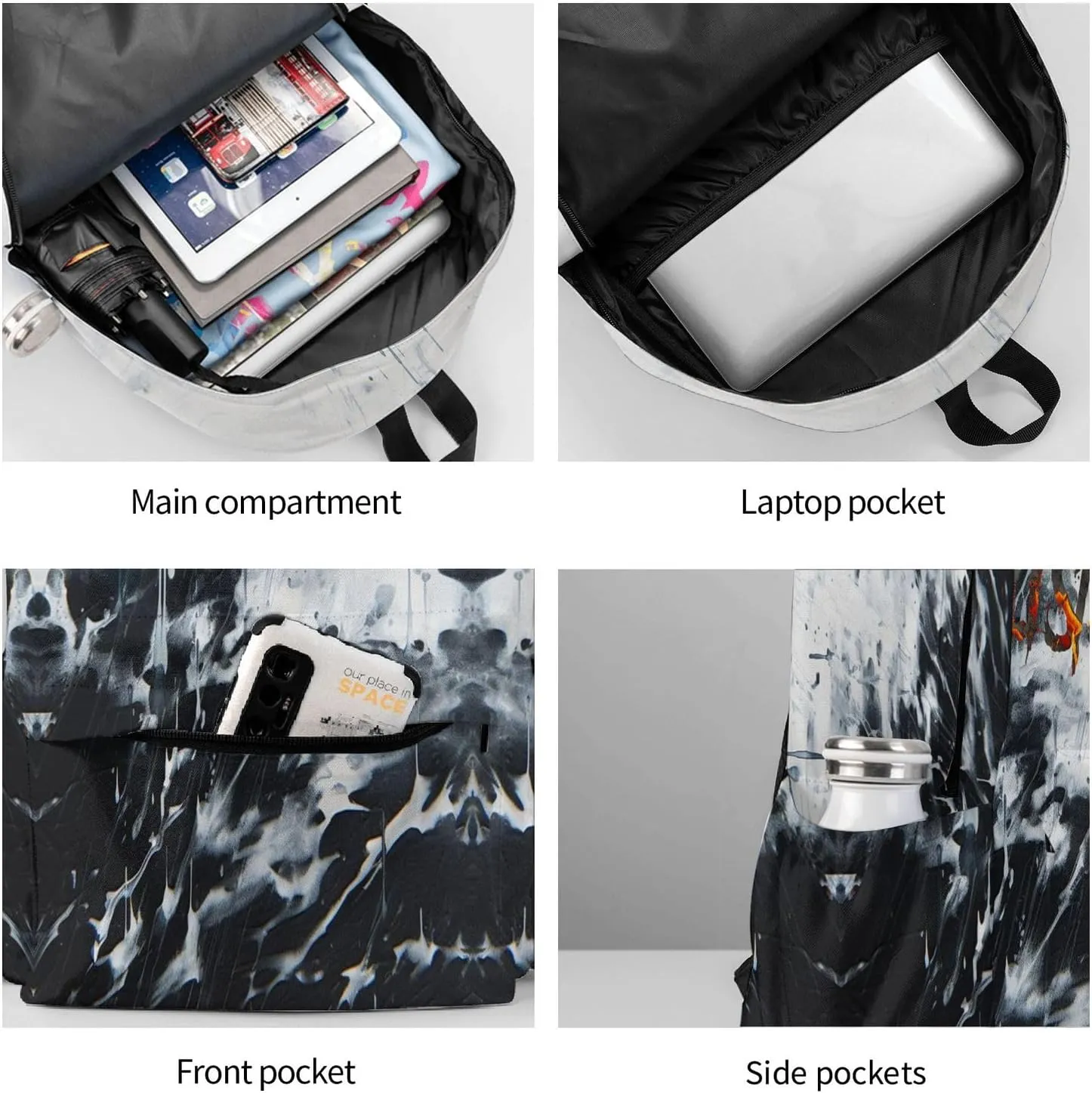 Unisex Lightweight Backpack With Handle Insulated Lunch Bag Big Capacity Travel Daypack Set