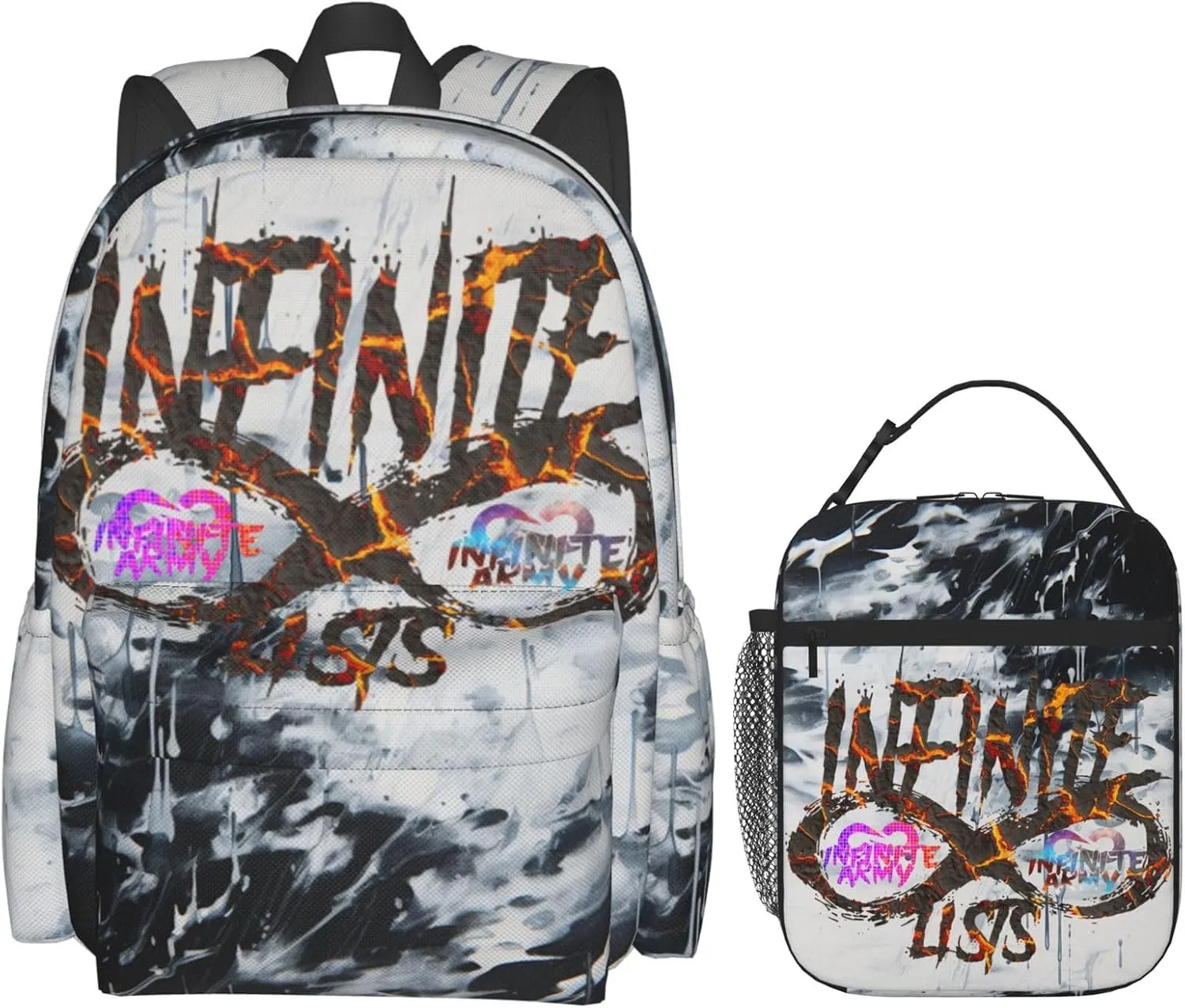 Unisex Lightweight Backpack With Handle Insulated Lunch Bag Big Capacity Travel Daypack Set