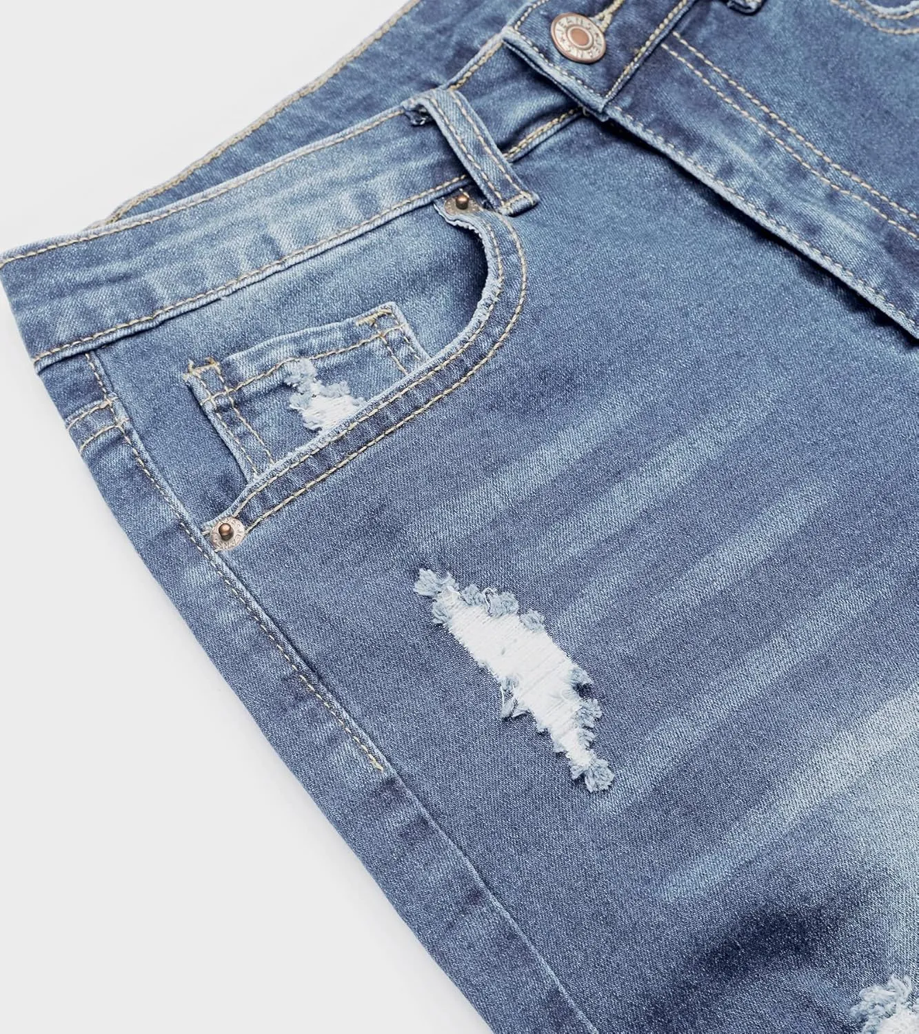 Utyful Women Summer Frayed Ripped Bermuda Shorts Distressed Denim Jeans Short