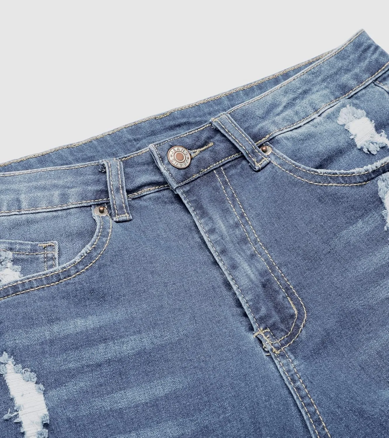 Utyful Women Summer Frayed Ripped Bermuda Shorts Distressed Denim Jeans Short