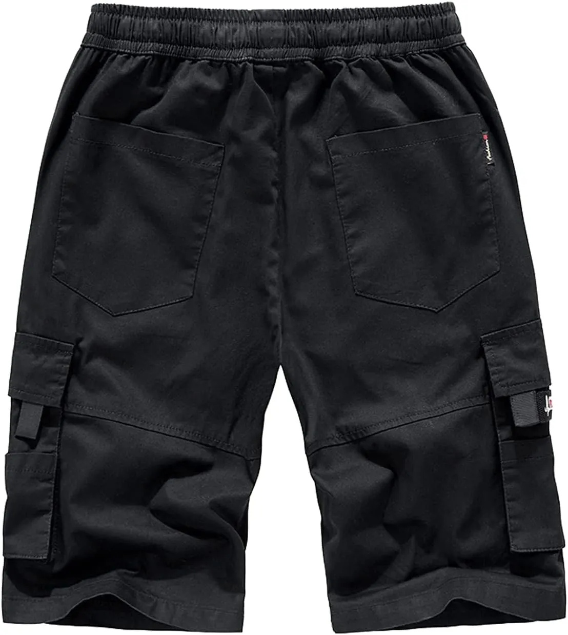 Vcansion Women's Casual Cotton Elastic Waist Drawstring Loose Fit Outdoor Multi-Pockets Cargo Shorts