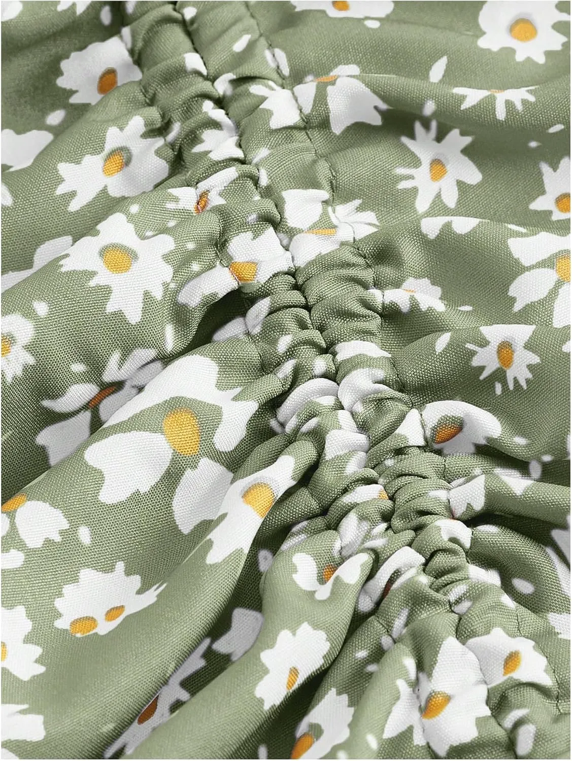 Verdusa Women's Ditsy Floral Print Ruched Skirt Split Thigh Casual Long Skirts