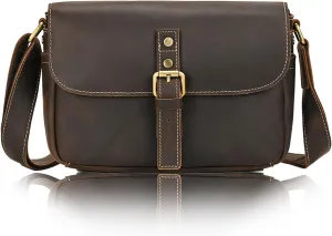 Vintage Messenger Bag for Men, Full Grain Leather Fashion Shoulder Bags, Practical Busines Handbag