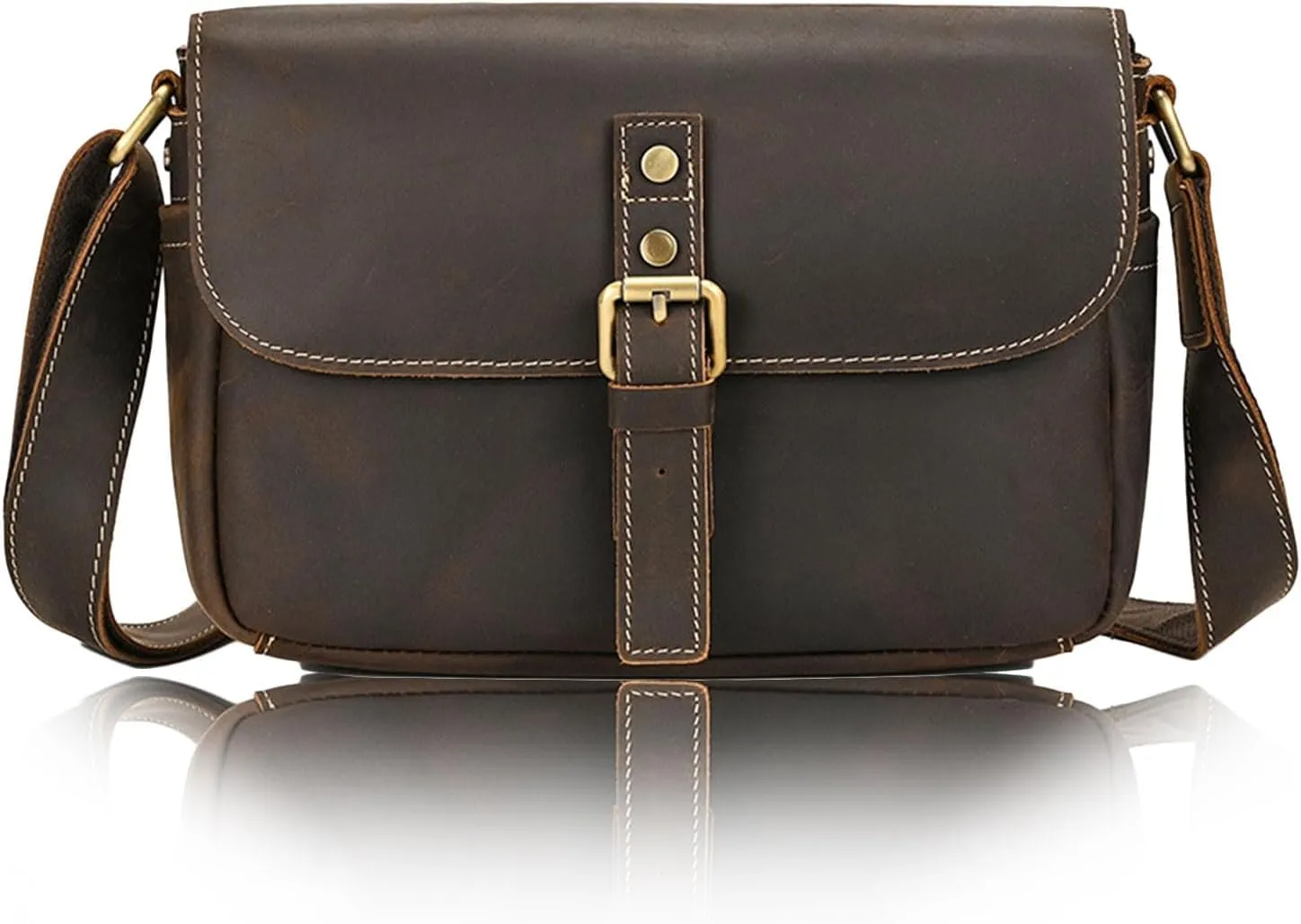 Vintage Messenger Bag for Men, Full Grain Leather Fashion Shoulder Bags, Practical Busines Handbag
