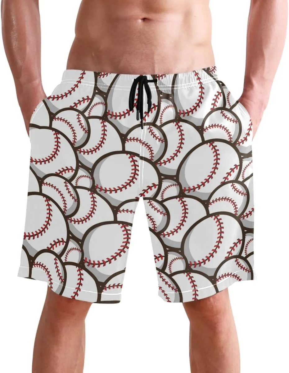 visesunny Fashion Funny Style Men's Beach Shorts Swim Trunks Quick Dry Casual Polyester Swim Shorts with Pockets S-XXL