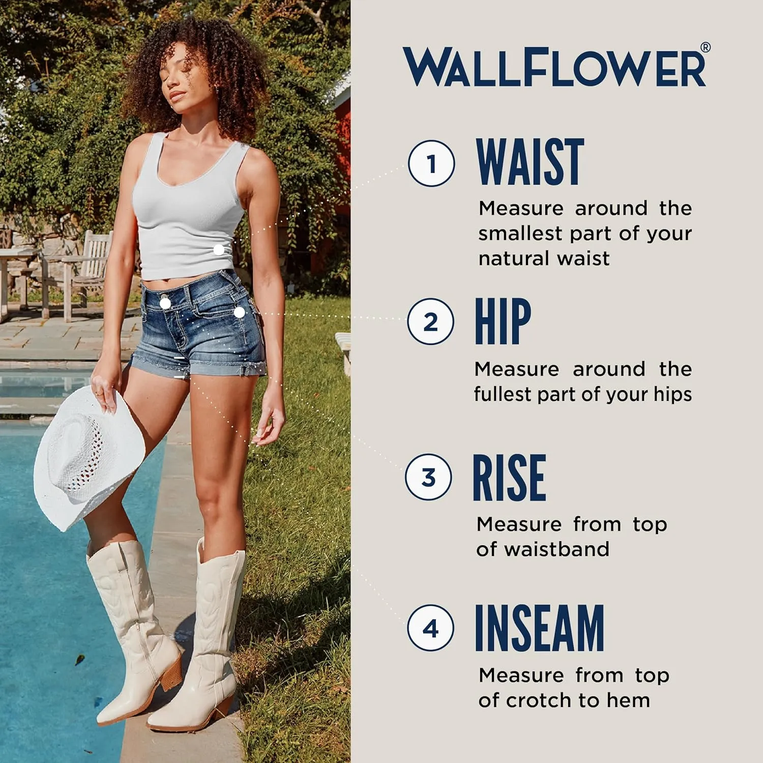 WallFlower Women's Tomboy Jogger Shorts Denim Mid-Rise Insta Stretch Juniors