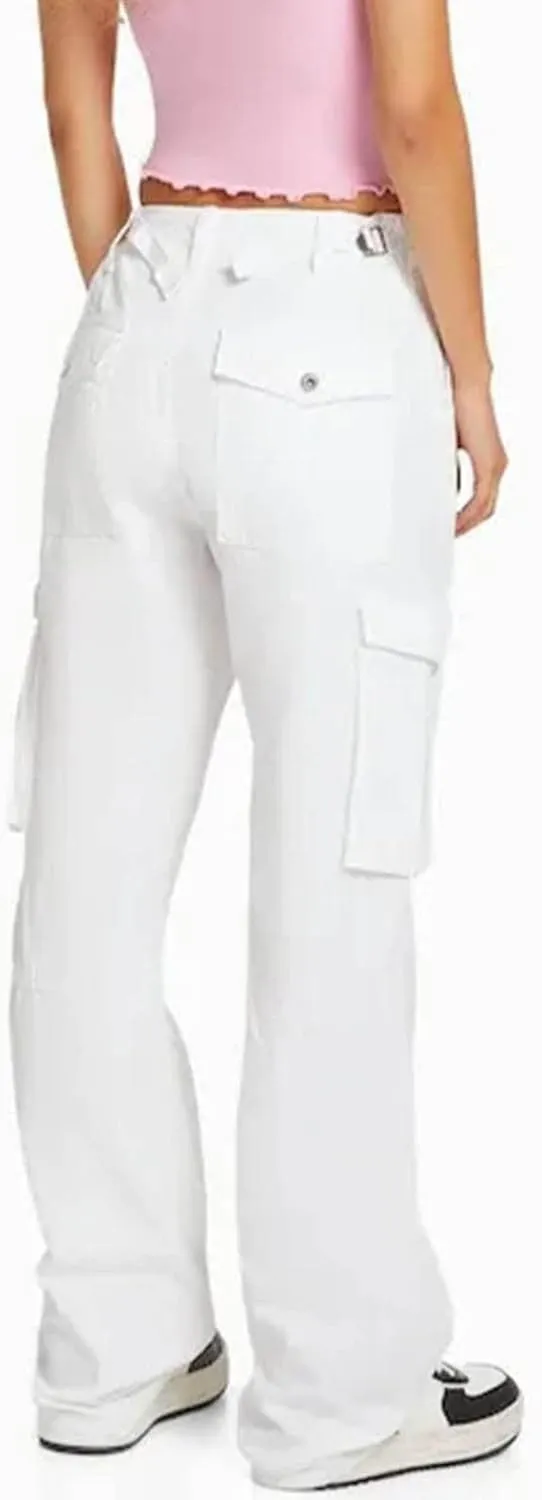 Wide Leg Sweatpants Winter Slack Work Capris with Pockets Straight Leg High Waisted