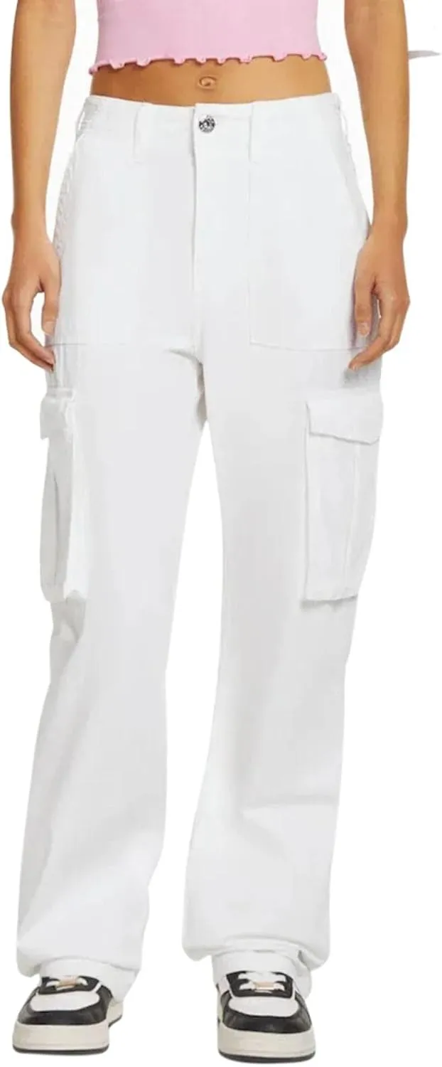 Wide Leg Sweatpants Winter Slack Work Capris with Pockets Straight Leg High Waisted
