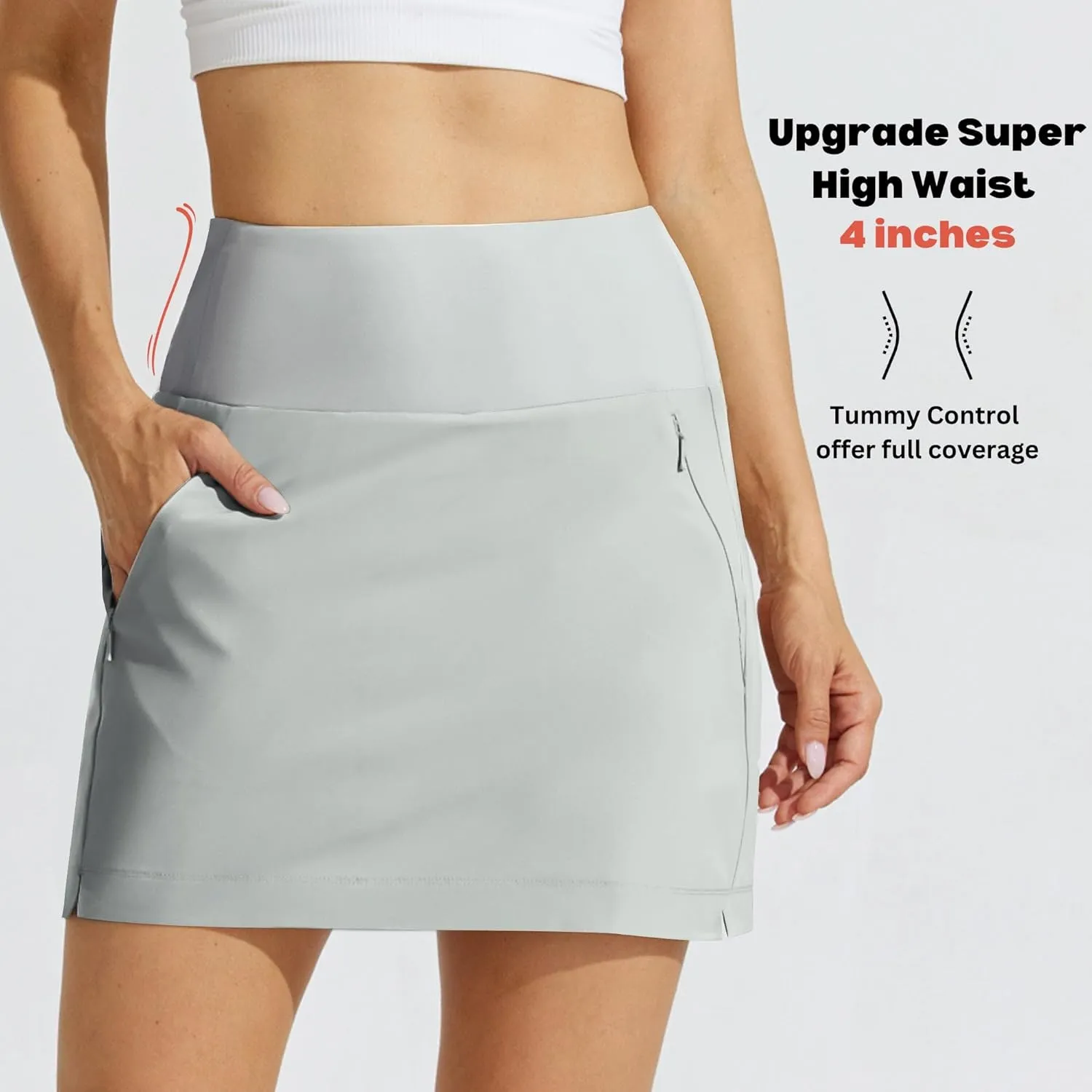 Willit Women's Golf Skirts High Waisted Skorts Quick Dry Athletic Casual Skorts Pockets