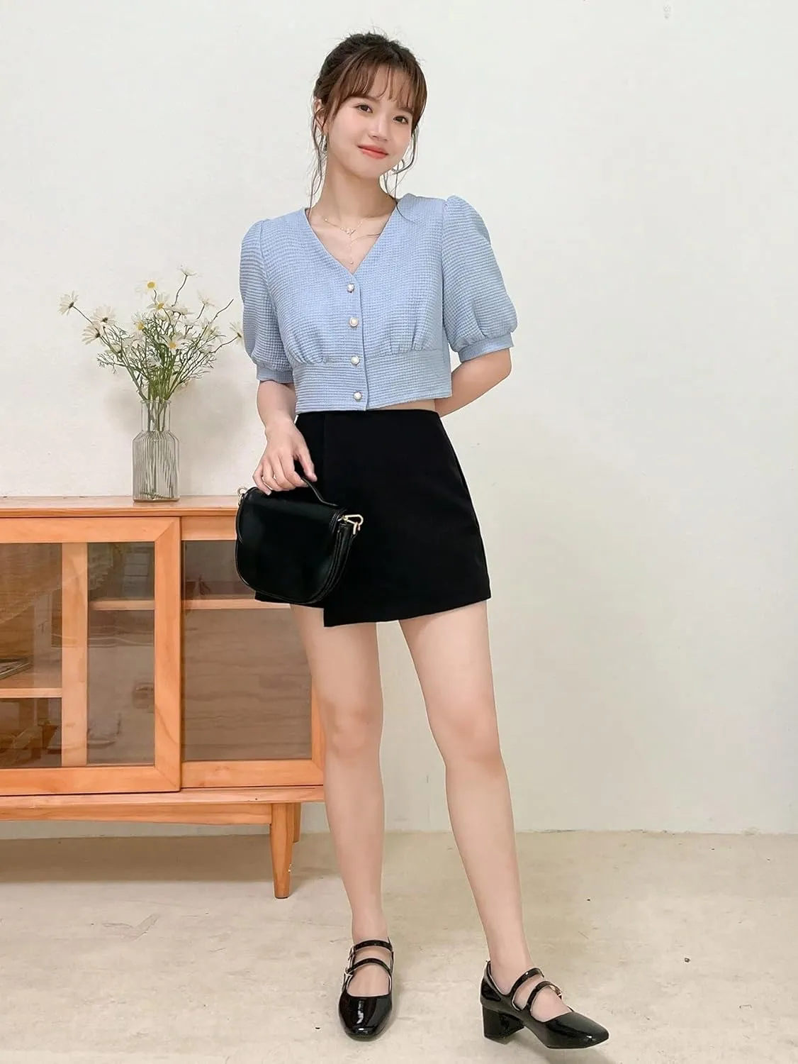 Women 2025 Summer Casual Shorts Wrap Front Skort
