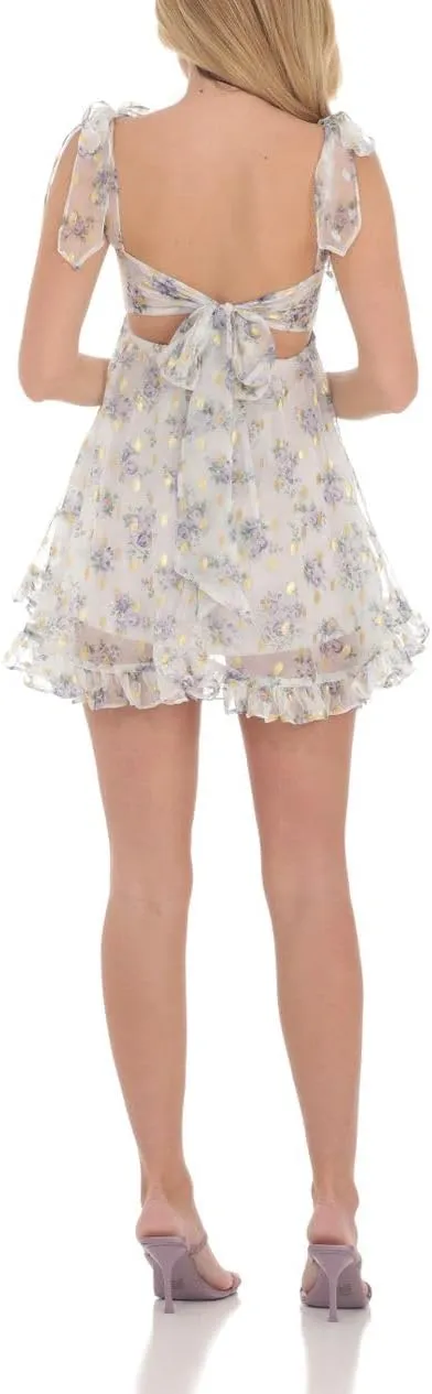 Women Y2k Lace Mini Dress Flowy Ruffle Corset Short Formal Dress Fairy Sleeveless Open Back Going Out Club Dresses