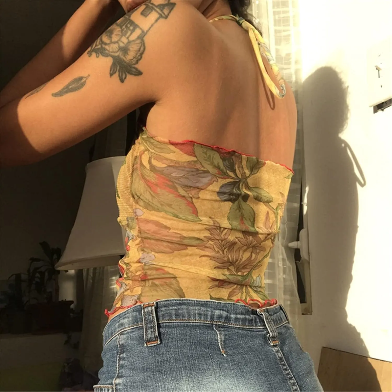 Women Y2K Sexy Lace Camisole Low Cut Slim Fit Sleeveless Spaghetti Strap Tank Crop Tops Vintage Fairy Streetwear