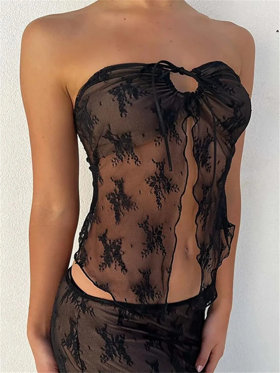 Women Y2K Sexy Lace Camisole Low Cut Slim Fit Sleeveless Spaghetti Strap Tank Crop Tops Vintage Fairy Streetwear