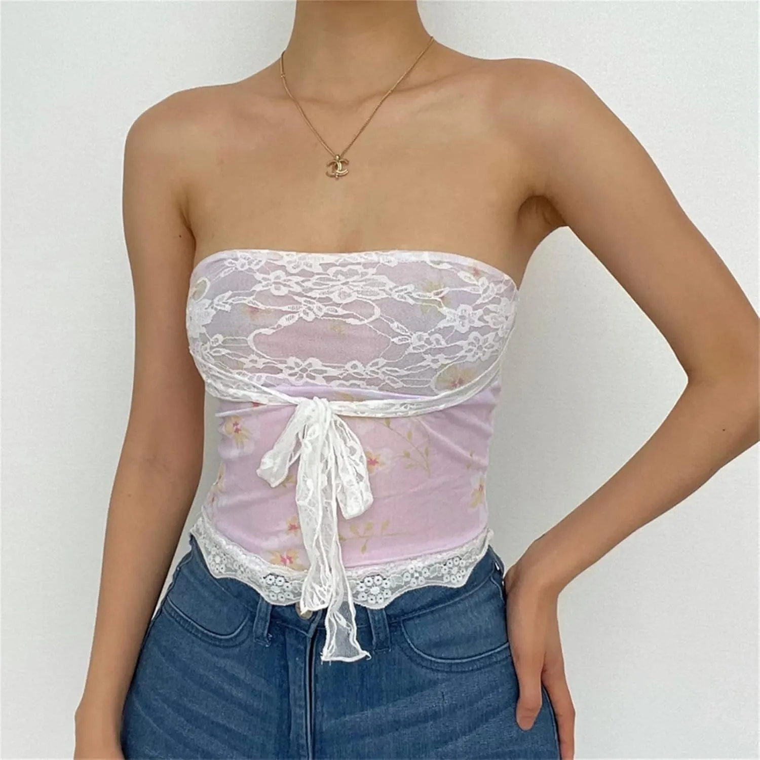 Women Y2K Sexy Lace Camisole Low Cut Slim Fit Sleeveless Spaghetti Strap Tank Crop Tops Vintage Fairy Streetwear