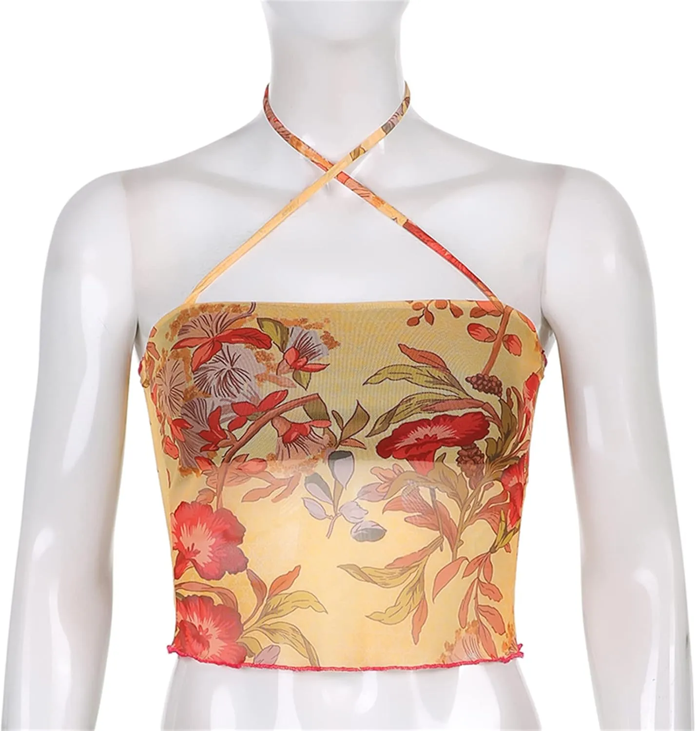 Women Y2K Sexy Lace Camisole Low Cut Slim Fit Sleeveless Spaghetti Strap Tank Crop Tops Vintage Fairy Streetwear