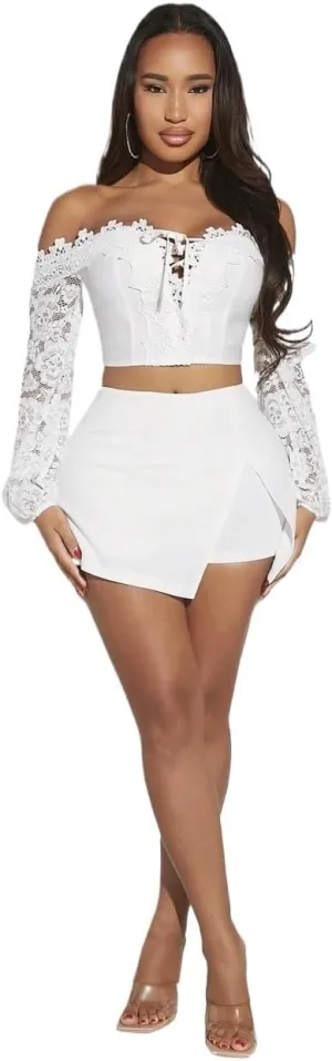 Women's 2024 Summer Casual Plain Shorts Solid Split Hem Skort