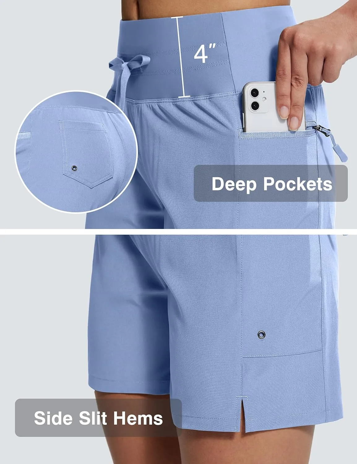 Women's 5"/9" High Waisted Swim Board Shorts Quick Dry UPF 50  Womens Swim Trunks Bottoms with Liner Zipper Pockets