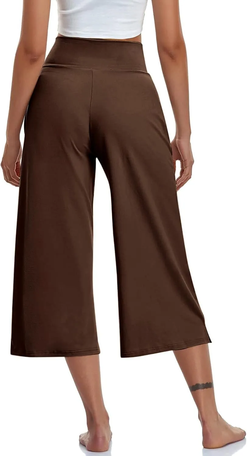 Womens Capri Pants 2025 Summer Casual High Waist Pants Loose Comfy Trendy Dressy Cropped Trouser Athletic Gym Workout