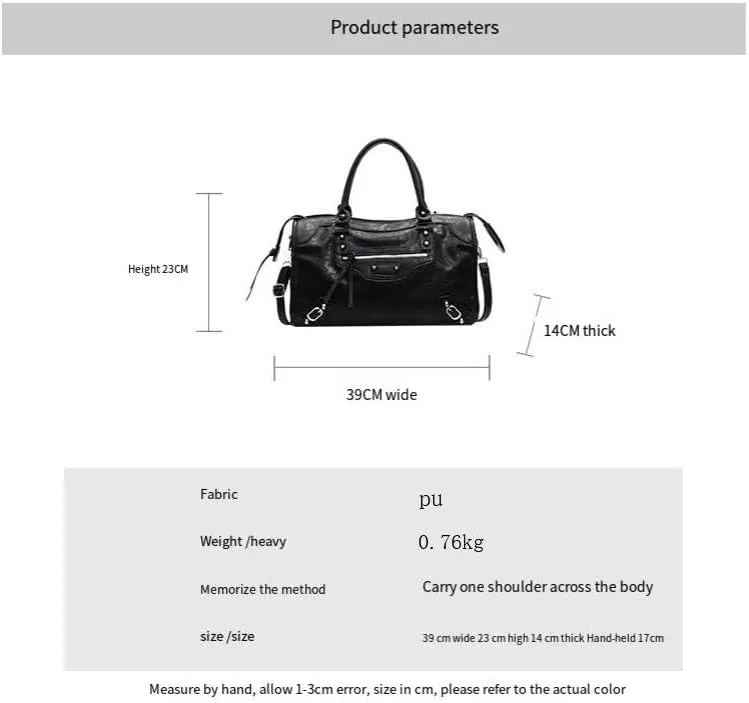 Women's Commuter Handbags Shoulder Bags Large Capacity Crossbody Bag Rivet Scooter Bag Zipper Purses