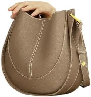 Women's Crossbody Bag - Practical Large Genuine Leather Bag (Blue)