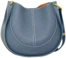 Women's Crossbody Bag - Practical Large Genuine Leather Bag (Blue)