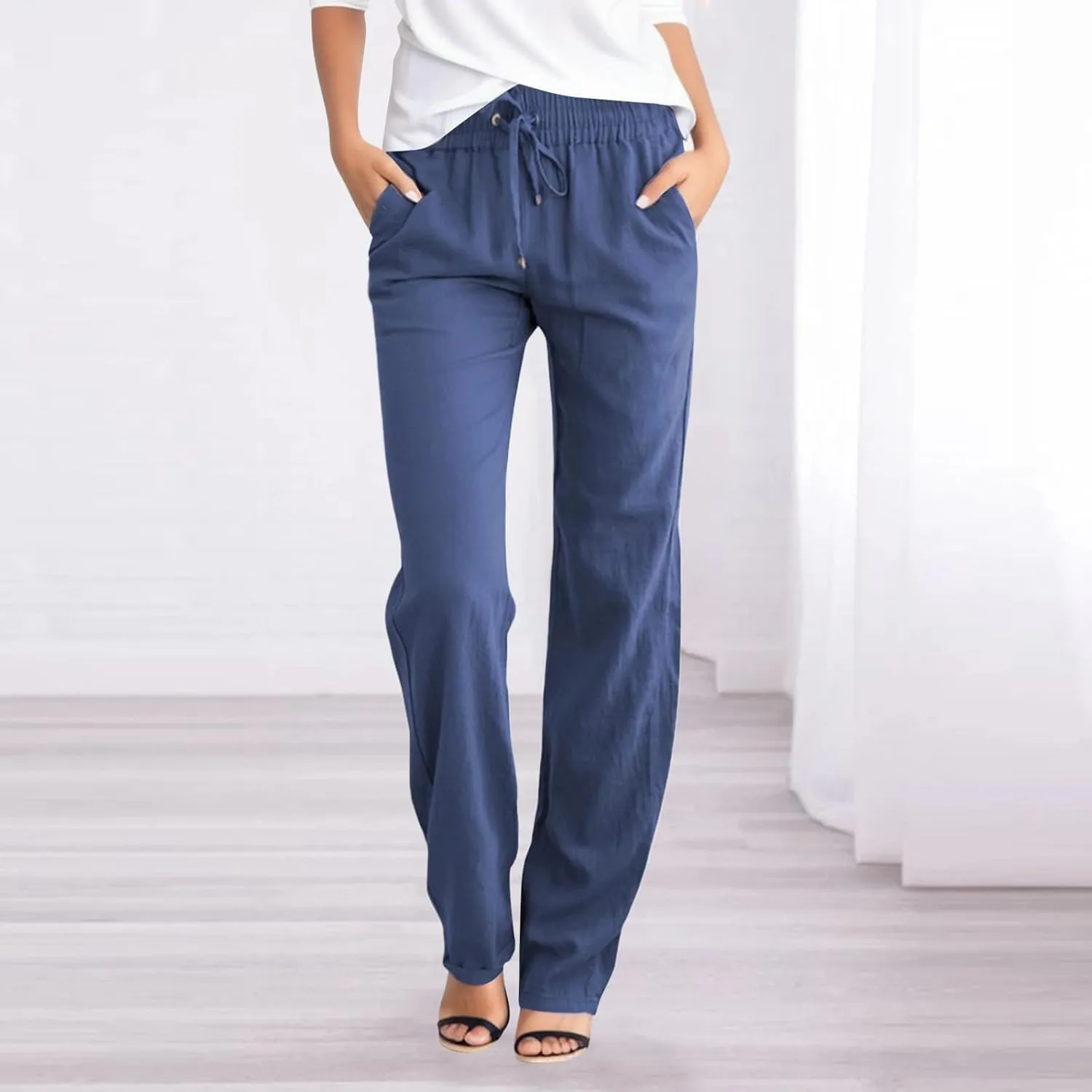 Women's Fleece Lined Hiking Pants Winter Casual Vacation Thermal with Pockets Straight Leg High Waisted