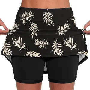 Women's High-Waisted Skirt with Shorts Floral Printed Mini Tennis Athletic Golf Skirts Teen Girls Skater Skorts