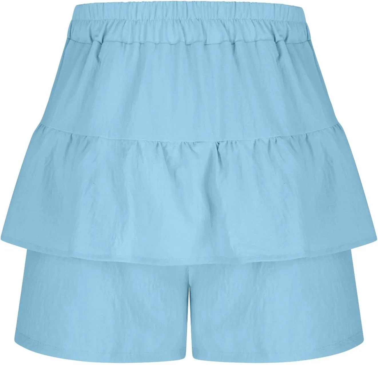 Womens Ruffle Skorts Casual Trendy High Waisted Skirts Inner Shorts Summer Solid Pleated Short Pants Lounge Clothes