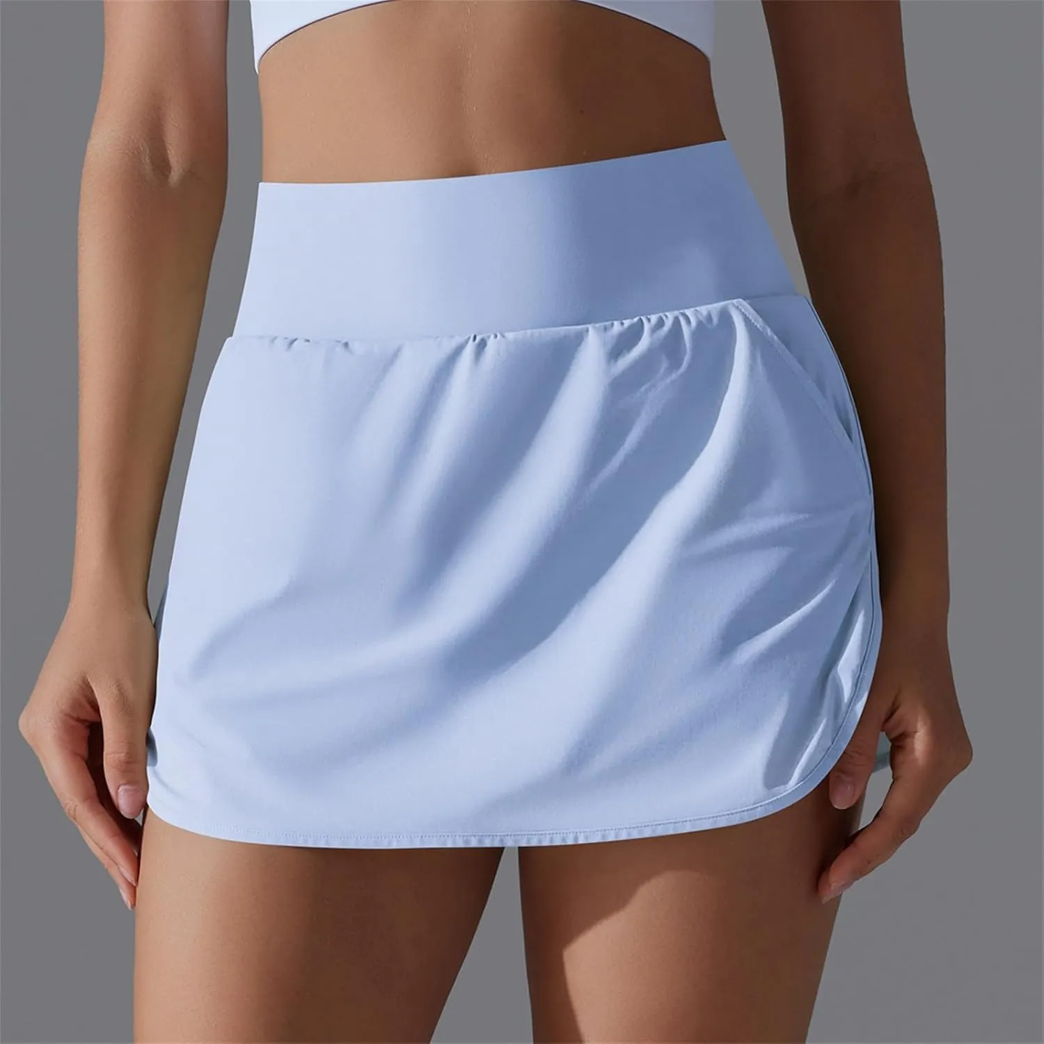Womens Tennis Skorts Casual Trendy Skirt with Built-in Shorts Slimming Solid Golf Yoga Skort Summer Athletic Outfit