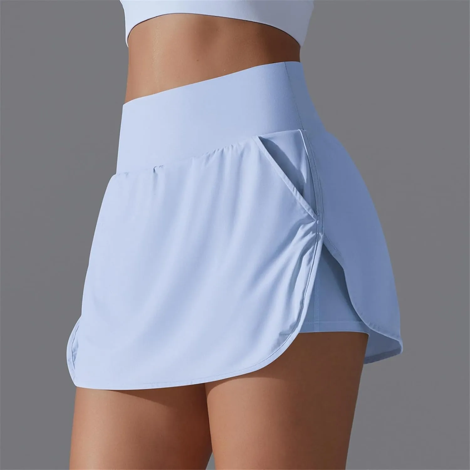 Womens Tennis Skorts Casual Trendy Skirt with Built-in Shorts Slimming Solid Golf Yoga Skort Summer Athletic Outfit