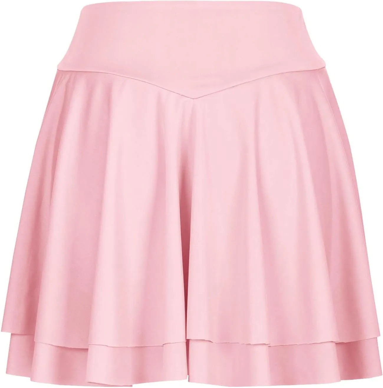 Women's Tennis Skorts Fashion Ruffle High-Waisted Skirt with Built-in Shorts Summer Solid Athletic Running Clothes