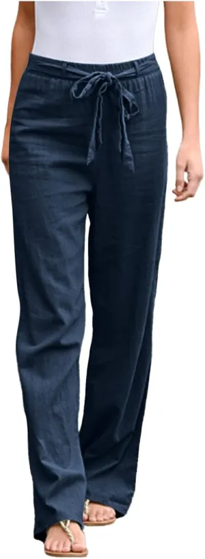 Women's Wide Leg Pants Winter Baggy Sports Capris with Pockets Solid Color Flare Leggings