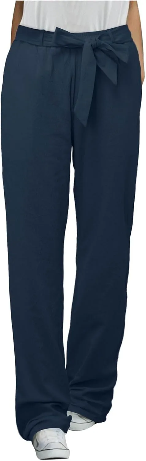 Women's Wide Leg Pants Winter Baggy Sports Capris with Pockets Solid Color Flare Leggings