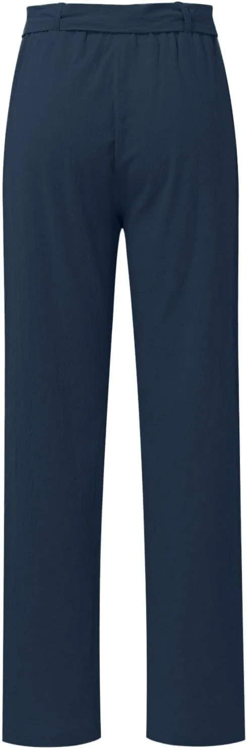 Women's Wide Leg Pants Winter Baggy Sports Capris with Pockets Solid Color Flare Leggings