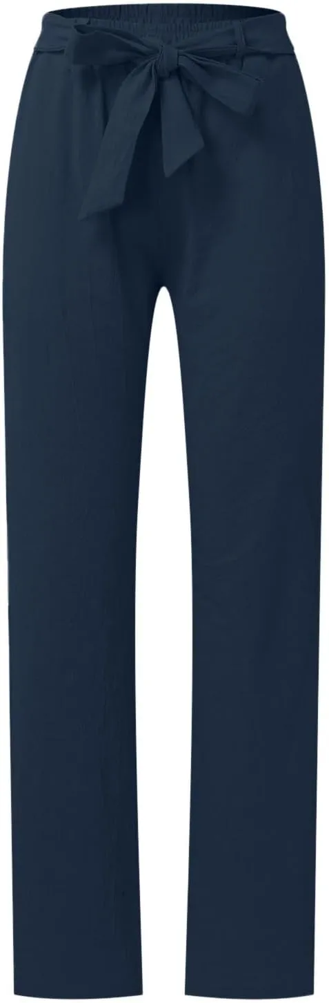 Women's Wide Leg Pants Winter Baggy Sports Capris with Pockets Solid Color Flare Leggings