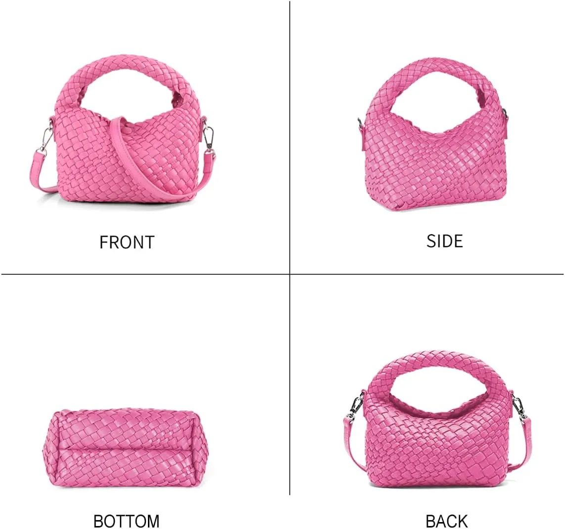 Woven Tote Bag for Women Soft Leather Tote Handbags Fashion Woven Shoulder Bag for Women DailyShopping