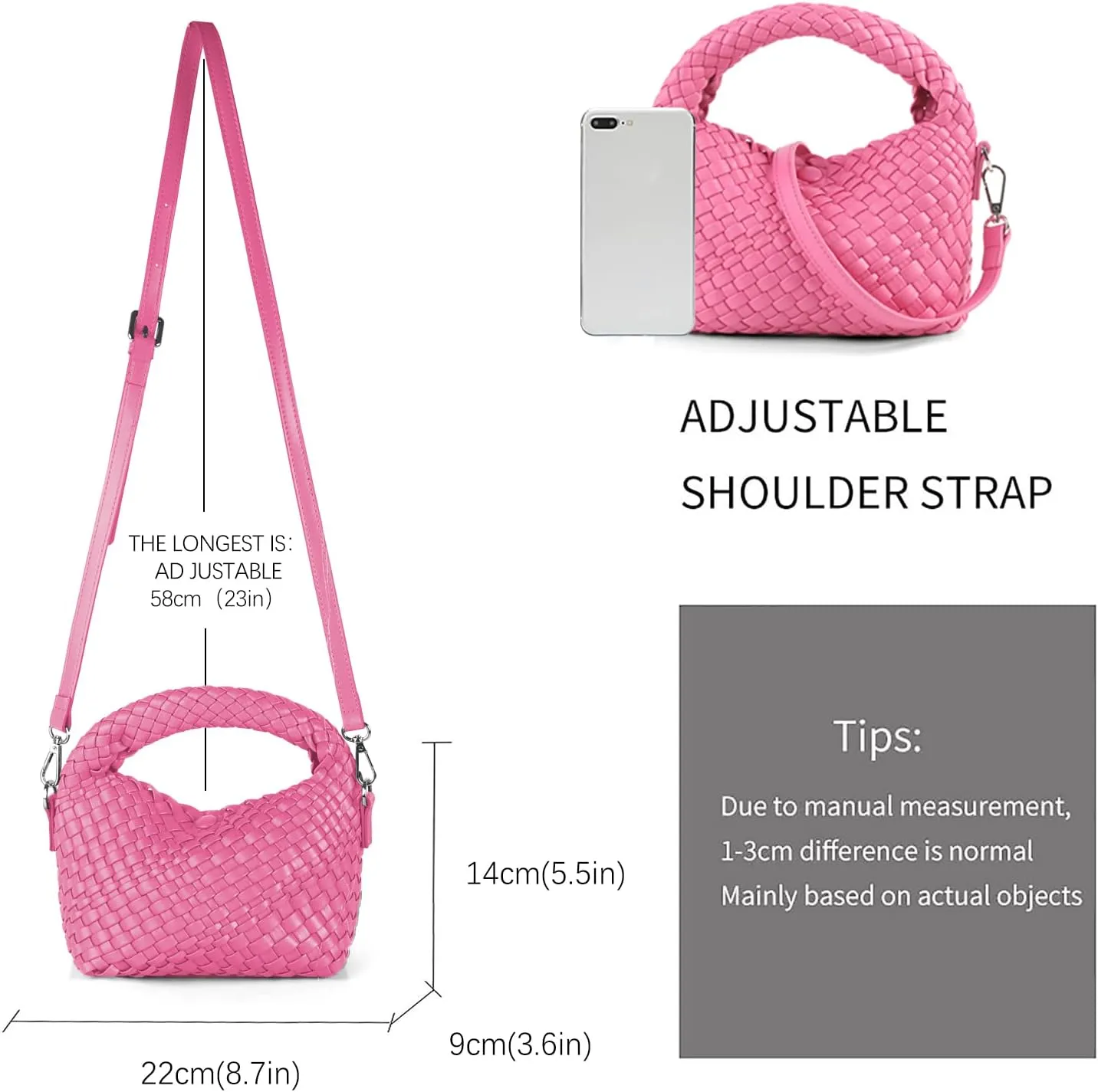 Woven Tote Bag for Women Soft Leather Tote Handbags Fashion Woven Shoulder Bag for Women DailyShopping