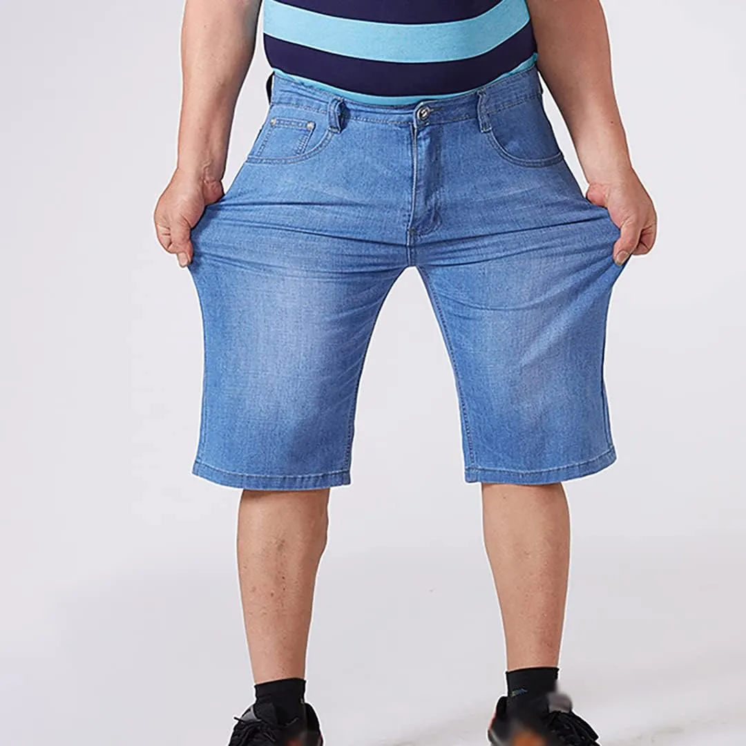 XYGJZ Jean Shorts for Men Strech Big and Tall Relaxed Loose Fit Straight Leg Baggy Denim Shorts Big Size 30-56