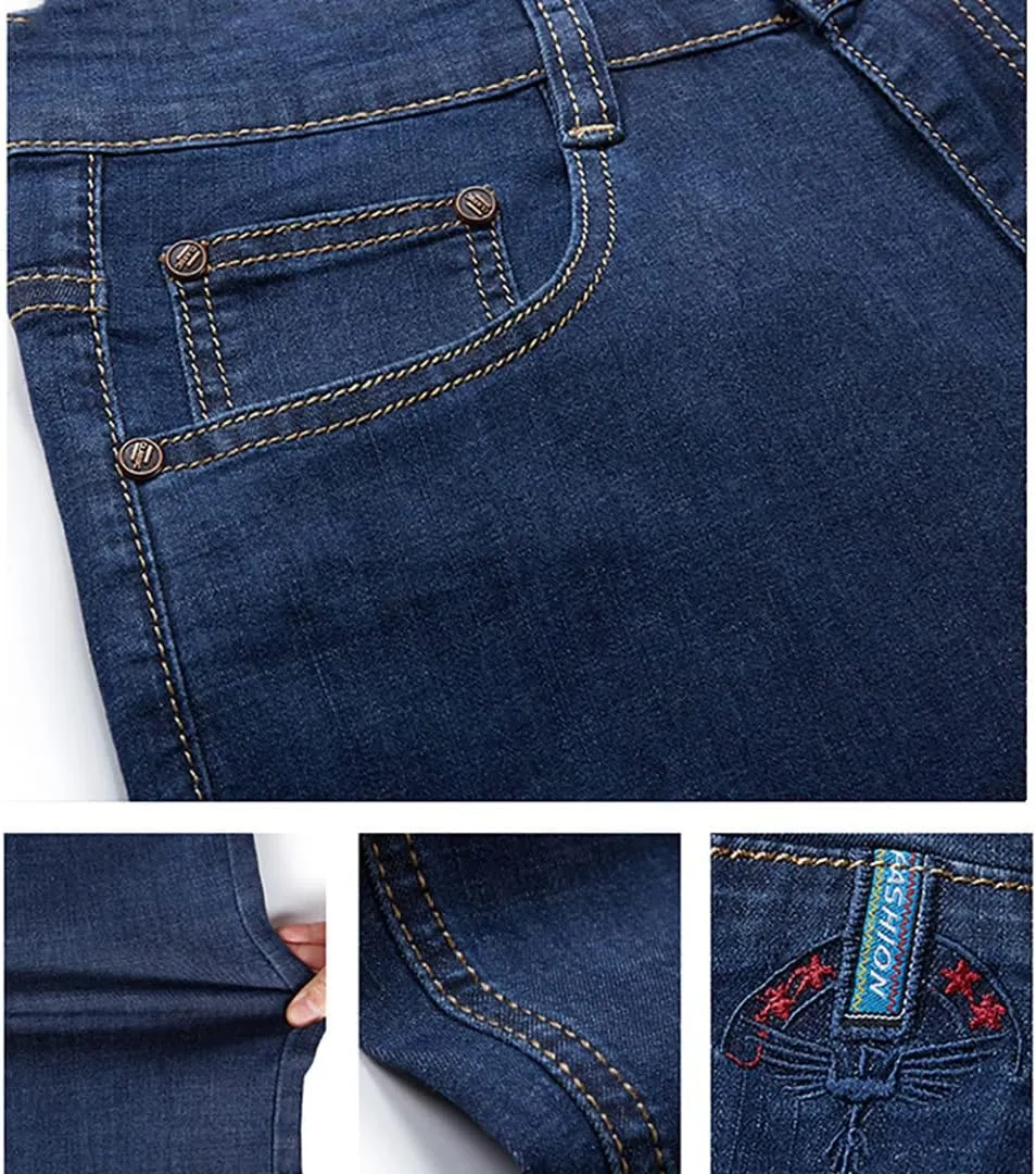 XYGJZ Jean Shorts for Men Strech Big and Tall Relaxed Loose Fit Straight Leg Baggy Denim Shorts Big Size 30-56