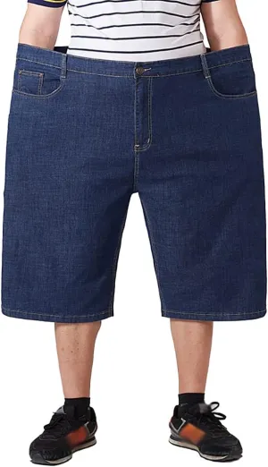XYGJZ Jean Shorts for Men Strech Big and Tall Relaxed Loose Fit Straight Leg Baggy Denim Shorts Big Size 30-56