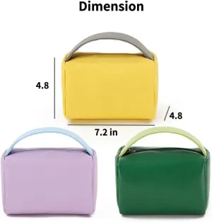 Y2K Aesthetic Makeup Bag Small Preppy Stuff Cosmetic Bag for Women Travel Makeup Bag Toiletry Bag (Green), Yellow
