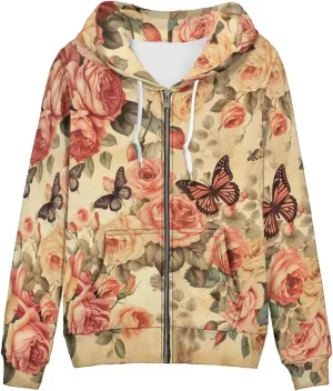 YEXIATODO Casual Hoodie for Women Zipper Hooded Sweatshirt Pullover with Pocket