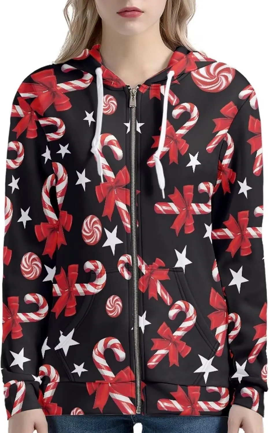 YEXIATODO Casual Hoodie for Women Zipper Hooded Sweatshirt Pullover with Pocket