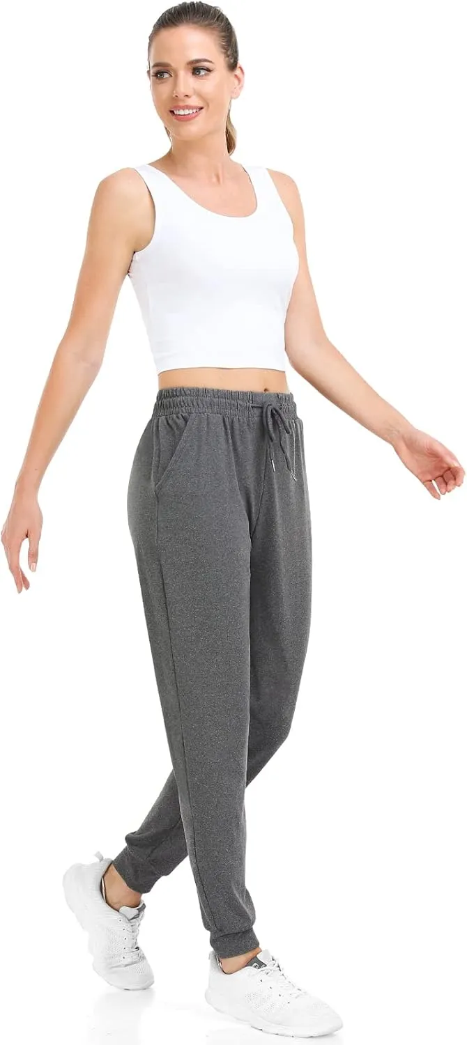 ZENEX 3 Pack Joggers for Women & Women's Sweatpants with Pockets, for Running Yoga Workout Lounge Pants.