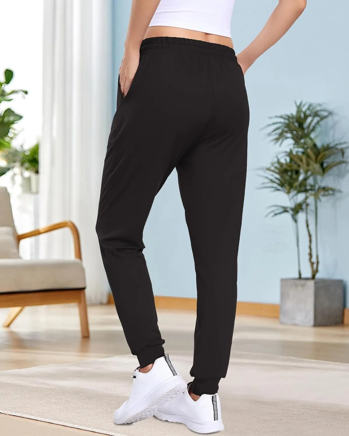 ZENEX 3 Pack Joggers for Women & Women's Sweatpants with Pockets, for Running Yoga Workout Lounge Pants.