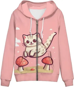 Zip Up Hoodie Y2K Women Oversized Hoodies Fall Tops Womens Jackets Full Zip Hooded Sweatshirt