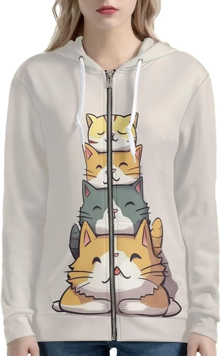 Zip Up Hoodie Y2K Women Oversized Hoodies Fall Tops Womens Jackets Full Zip Hooded Sweatshirt
