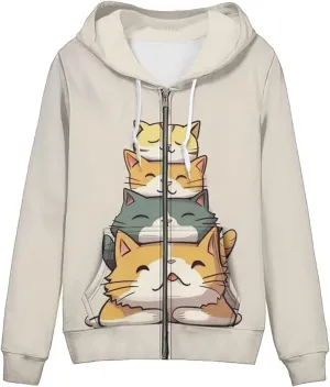Zip Up Hoodie Y2K Women Oversized Hoodies Fall Tops Womens Jackets Full Zip Hooded Sweatshirt